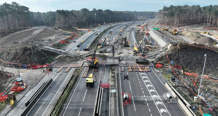 Bog Mats crossing motorway construction