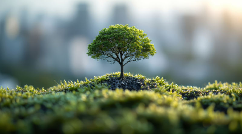 Tree growing on a hill to support UK sustainable infrastructure projects article