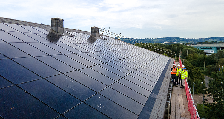 Solar panels on a roof