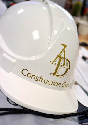 White AD Construction hard hat