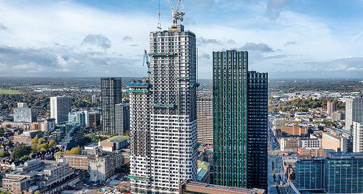 High Rise Towers in scaffolding