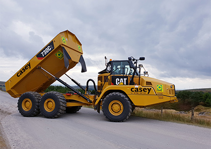 Caterpillar 730C Articulated Dump Truck with Casey logos