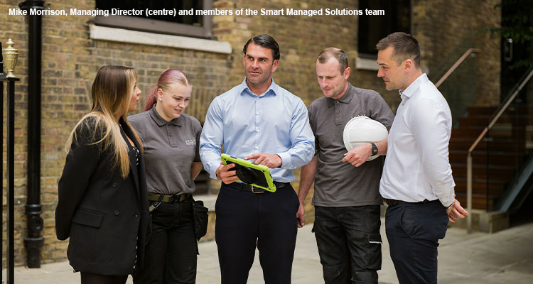 With data at its core, Smart Managed Solutions delivers proactive care and peace of mind Mike Morrison, Managing Director (centre) and members of the Smart Managed Solutions team