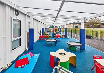 the outdoor learning area of Katherines Primary Academy and Nursery