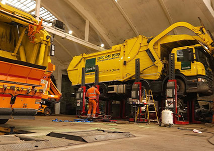 Machinery and team at Gaskells Waste