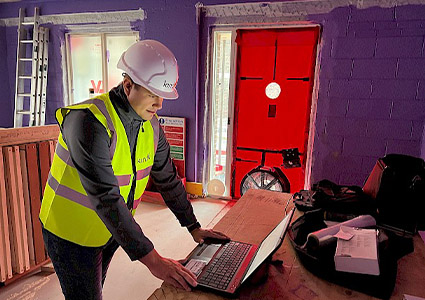 Passivhaus Champion air testing