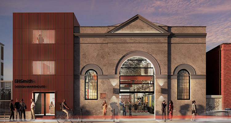 With roots in Birmingham, Solus Ceramics is shaping spaces and building connections across the country a rendering of the EH Smith Design Warehouse, a new facility being developed in Birmingham, UK