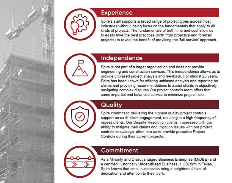 Experience, Independence, Quality and Commitment infographic