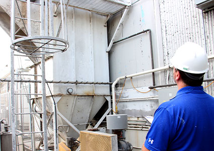 an industrial worker conducting a safety inspection