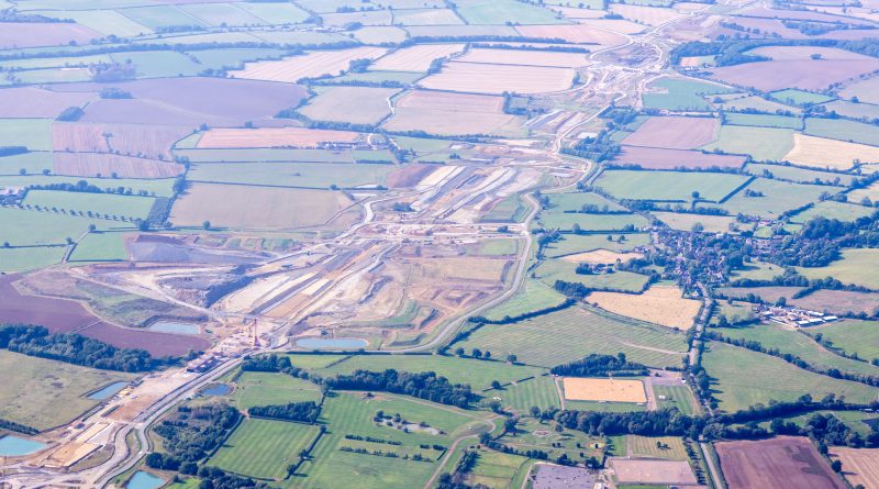 View of the HS2 line as work begins on a depot at Washwood Heath.