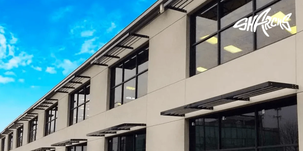 Cantilevered Aluminum Sunshade by Sharchs.
