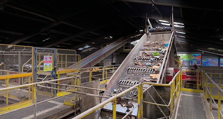 an industrial waste sorting facility