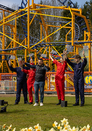 the opening ceremony of the Spinning Racer rollercoaster, which relocated to Lightwater Valley Family Adventure Park in the UK