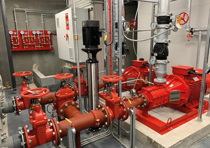 a commercial fire pump room assembly