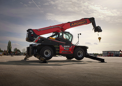 Manitou MRT 2660 rotating telehandler, branded by Ardent Hire