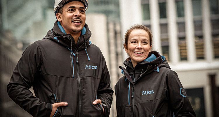 branded workwear jackets featuring the Atlas FM logo