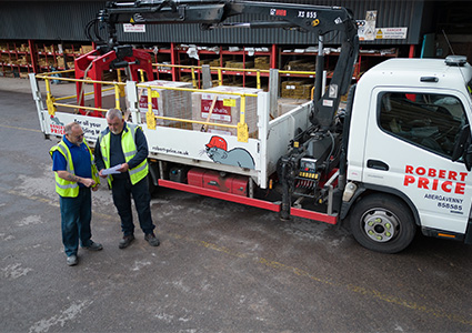 a Robert Price Builders Merchants delivery truck