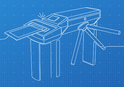 a technical drawing of a Tripod Turnstile