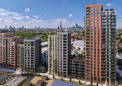 Bermondsey Place, a high-rise residential housing scheme developed by Berkeley Homes
