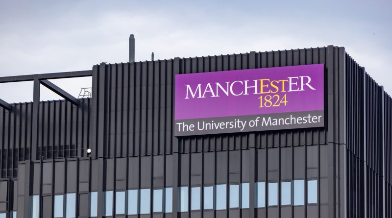 University of Manchester's campus as redevelopment begins, featuring sustainable student accommodation designed to Passivhaus standards with landscaped public spaces.