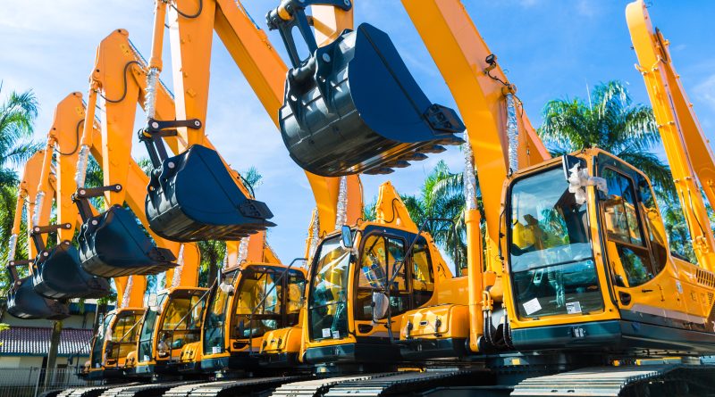 Rows of construction equipment for equipment rental in Oklahoma article