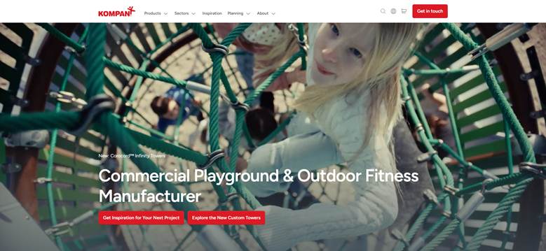 KOMPAN playground equipment website