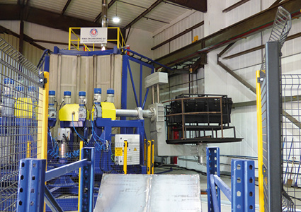  an industrial rotational moulding machine