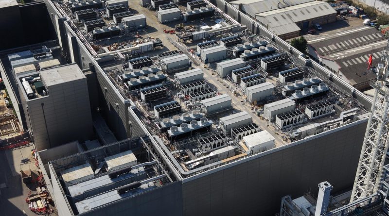 AI data centre infrastructure illustrating electricity supply challenges facing UK developments.